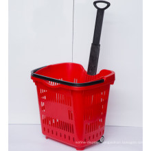 Rolling Plastic Shopping Cart Basket Storage